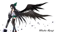 White weapons wings red eyes gloves elbows reiuji utsuho touhou 