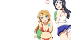 White white background blondes skirts blush long hair blue eyes 