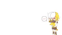 White white background Chibi blondes blush vocaloid kagamine 