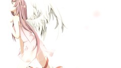 White wings barefoot anime girls vocaloid megurine luka