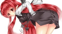 White wings red eyes long hair anime girls touhou animal ears 