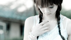 White woman asians brunettes models Mikako Zhang Kaijie