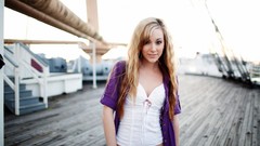 White woman blondes corset Taylor McCutchan