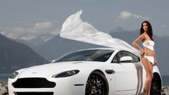 White woman cars Aston Martin brunettes sports cars aston 