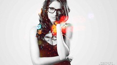 White woman models susan coffey Simple Background