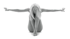 White woman monochrome nude grayscale