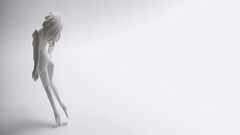 White woman paper monochrome