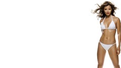 White woman white background brunettes bikini