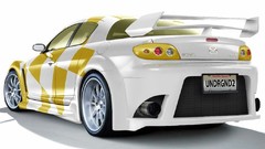 White yellow cars Mazda