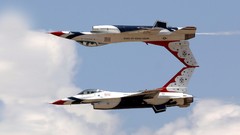 Widescreen airplanes f-16 fighting falcon jet aircraft 