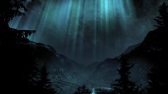 Widescreen nature blue light