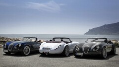 Wiesmann Car vehicle numbers sky outdoors white cars blue cars