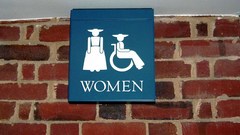 Williamsburg restroom sign where