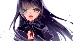 Wind Anime tears anime girls blue eyes brunettes