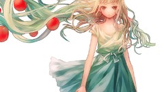 Wind apples Anime blondes anime girls Simple Background
