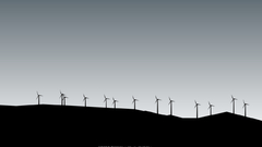 Wind farm silhouette by
