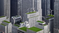 Wind modern Skyscrapers cityscapes fantasy art futuristic farms