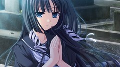 Wind twilight anime girls brunettes Shinsemia