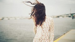 Wind woman fashion brunettes models fashion model