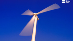 Windmill blue background Green