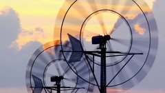 Windmills Islands Spain motion blur