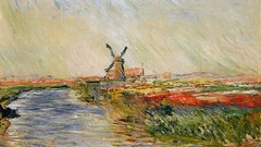Windmills paintings impressionism rivers Claude Monet