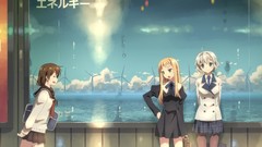 Windmills schoolgirls blondes anime girls brunettes school 