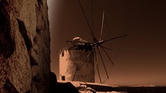 Windmills sepia