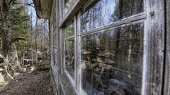 Window abandoned grunge houses buildings