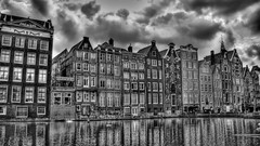 Window buildings cityscapes grayscale