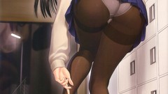 Windows ass schoolgirls skirts smiling long hair anime girls 