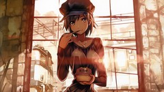 Windows food close-up ruins hats t-shirts eating sunlight blush 