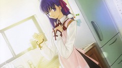 Windows kitchen anime girls fate stay night matou sakura aprons 