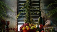 Wine abstract fruits