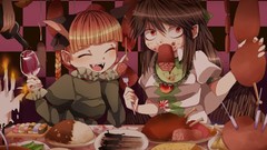 Wine Chickens Sausages food fish Candles sushi fangs meat 