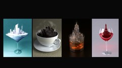 Wine coffee digital art citylife