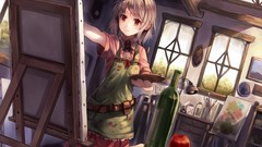 Wine paint apples paintings anime girls painters