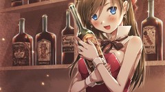 Wine woman Anime alcohol blush anime girls Bunnies blue eyes 