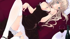 Wine woman anime girls panties soft shading