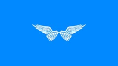 wings angel blue background Simple Background Minimalism