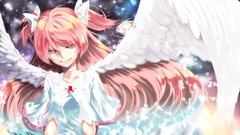 Wings angels pink hair mahou shoujo madoka magica kaname madoka 