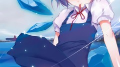 Wings Anime anime girls touhou cirno fuyuno haruaki