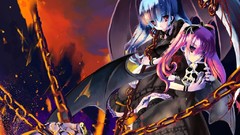 Wings Anime chains scythe twintails