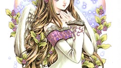 Wings Anime dress long hair anime girls