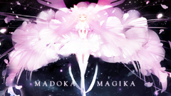 Wings Anime dress pink hair anime girls flower petals mahou 