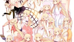 Wings Anime dress Umbrellas blondes anime girls school uniforms 