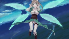 Wings Anime elves blondes anime girls green eyes sword art 