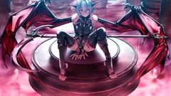 Wings anime girls bare shoulders demons original characters 