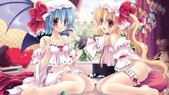Wings anime girls remilia scarlet touhou flandre scarlet