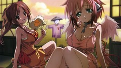 Wings anime girls sora no otoshimono cleavage boobs
